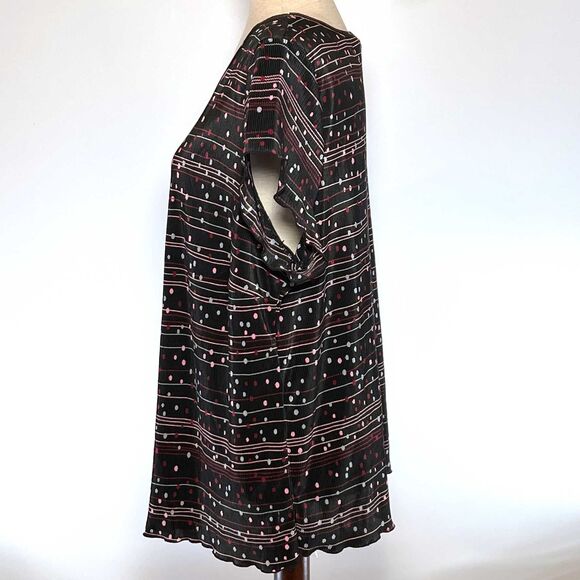 Dress Barn Plus Size Black Pink Stretch Top - Picture 2 of 7